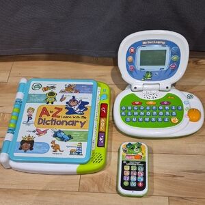 3 LeapFrog Toys (Kids Learning Laptop, A-Z Dictionary Set & Phone)